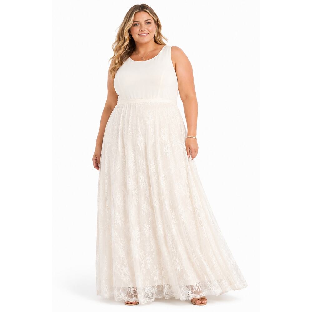 Torrid Size 18 NWT Ivory Lace Maxi Wedding Dress Bridal Gown MSRP $225